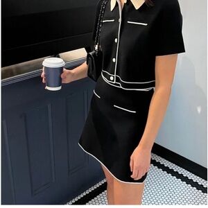 Oak + Fort knit mini skirt black